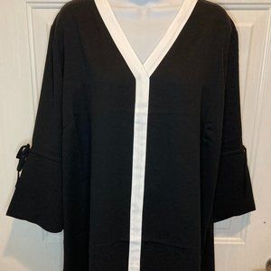 Black with white detail Blouse